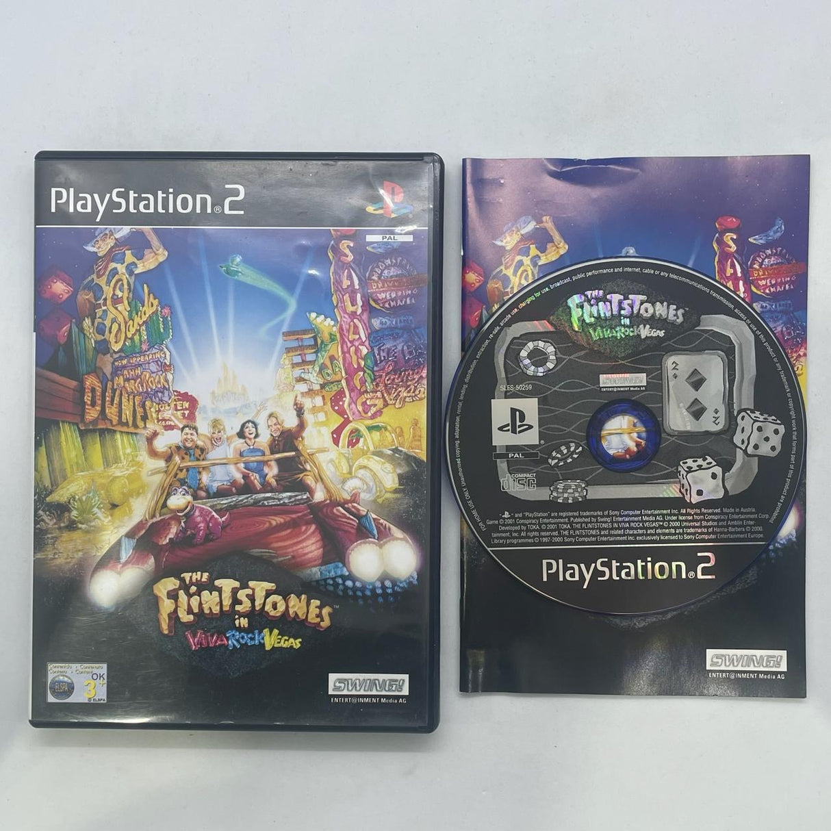 The Flintstones In Viva Rock Vegas PS2 Playstation 2 Game + Manual PAL