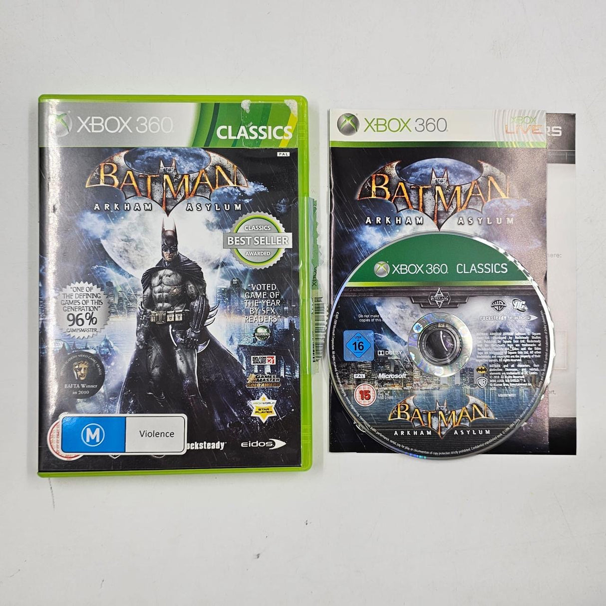 Batman Arkham Asylum Xbox 360 Game + Manual PAL 16JE4 - Trippy Trades 