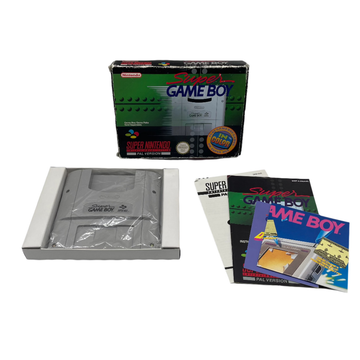 Super Game Boy SNES Accessory Boxed Complete with Manuals Super Nintendo Entertainment System Box