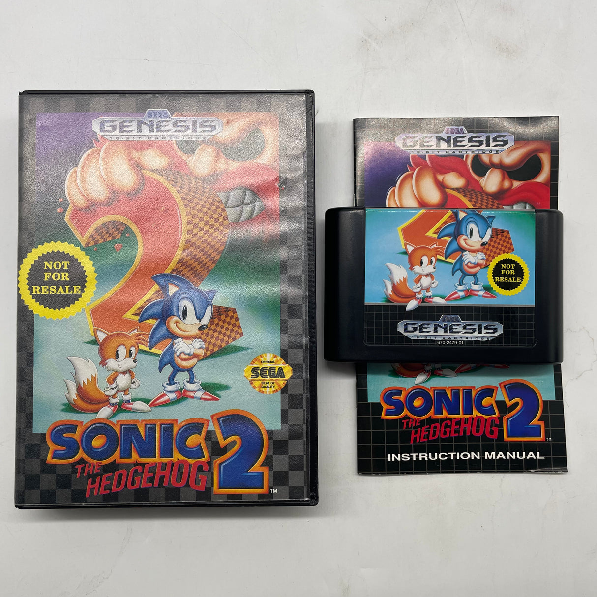 Sonic the Hedgehog 2 Sega Genesis Game + Manual Complete PAL