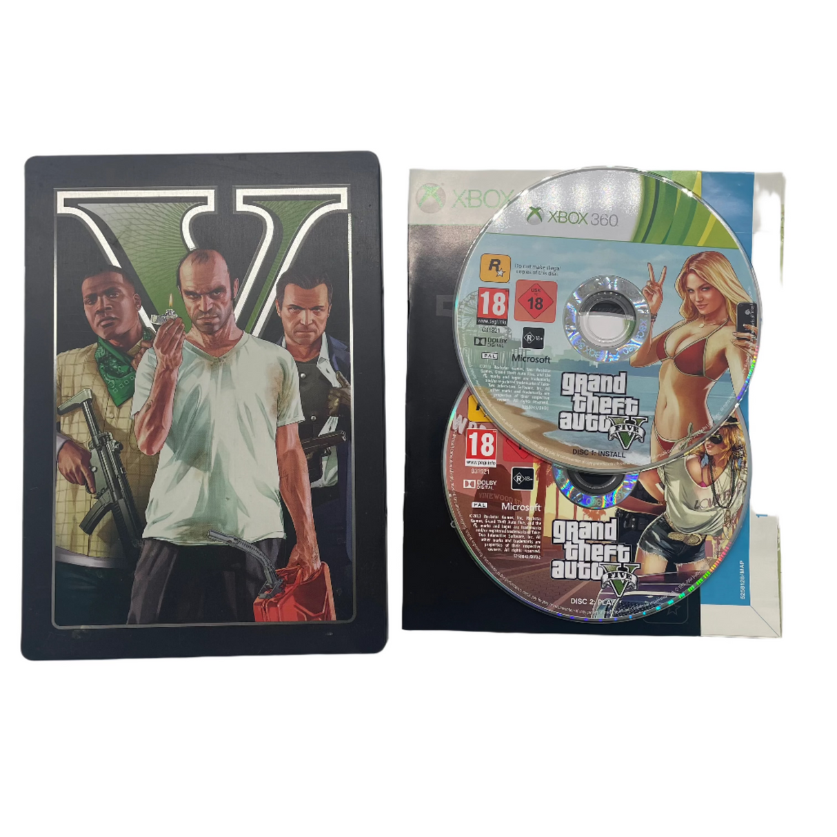 GTA Grand Theft Auto V 5 Xbox 360 Steelbook Complete with Game + Manual + Map