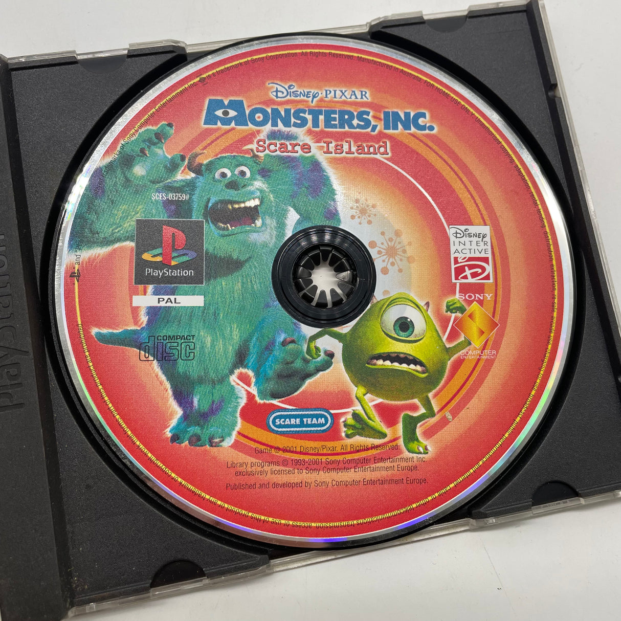 Monsters Inc. Scare Island PlayStation 1 PS1 Game Game + Manual