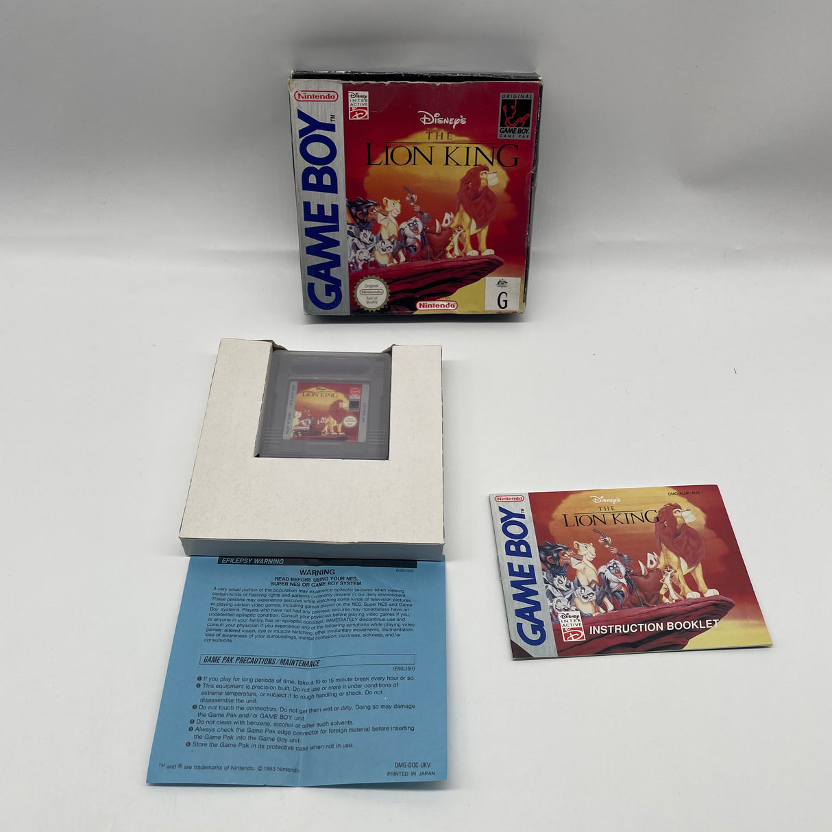 The Lion King Game Boy Game Complete Boxed with Manual and Inserts PAL