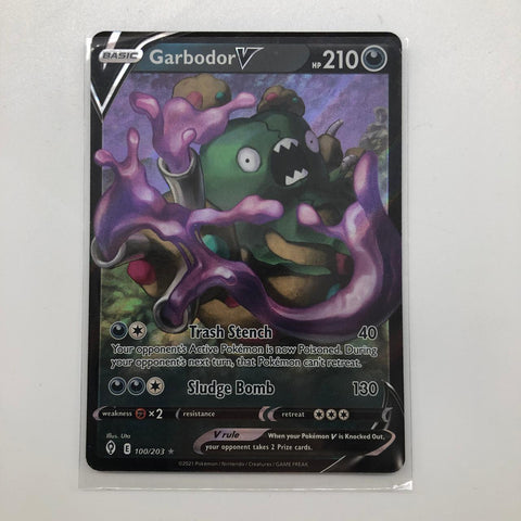 Garbodor V Pokemon Card 100/203 Evolving Skies  28A4
