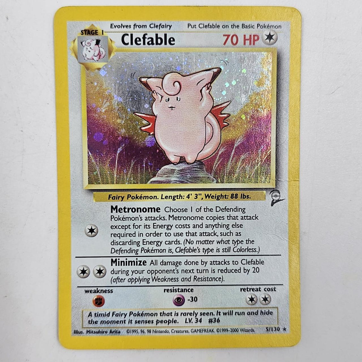 Clefable Pokemon Card 5/130 Base Set 16JE4 - Trippy Trades 