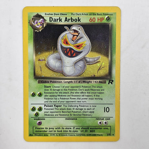 Dark Arbok Pokemon Card 2/82 Team Rocket 16JE4