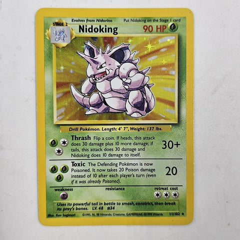 Nidoking Pokemon Card 11/102 Base Set 16JE4