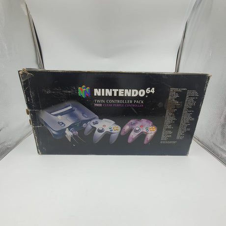 Nintendo 64 Console Twin Controller Pack With Free Purple Controller Boxed 28JY4 - Trippy Trades 