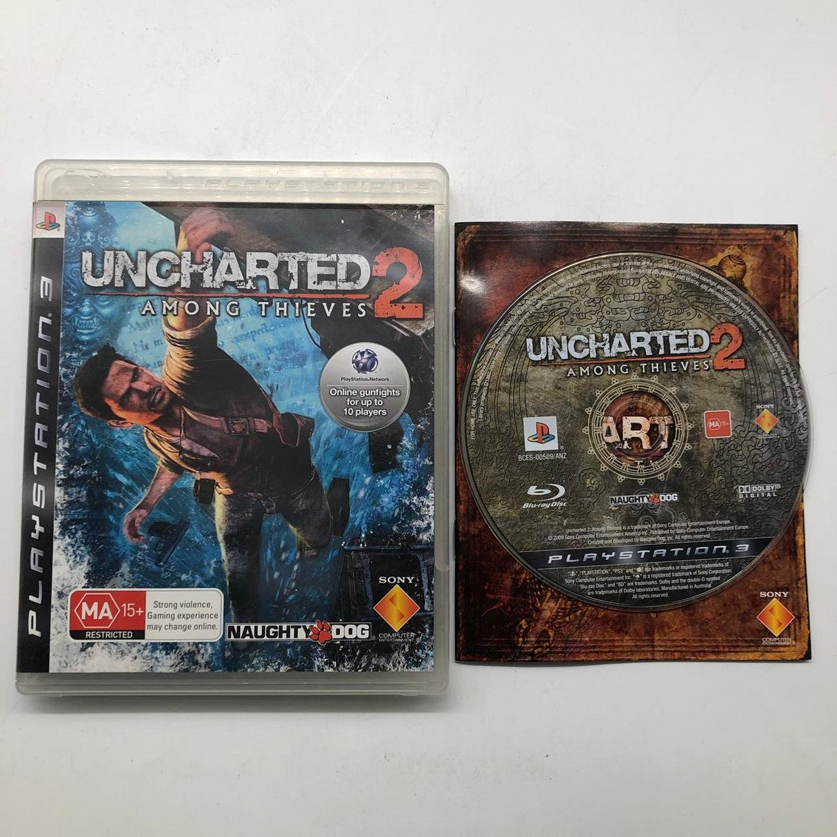 Uncharted 2 Among Thieves Playstation 3 PS3 Game + Manual