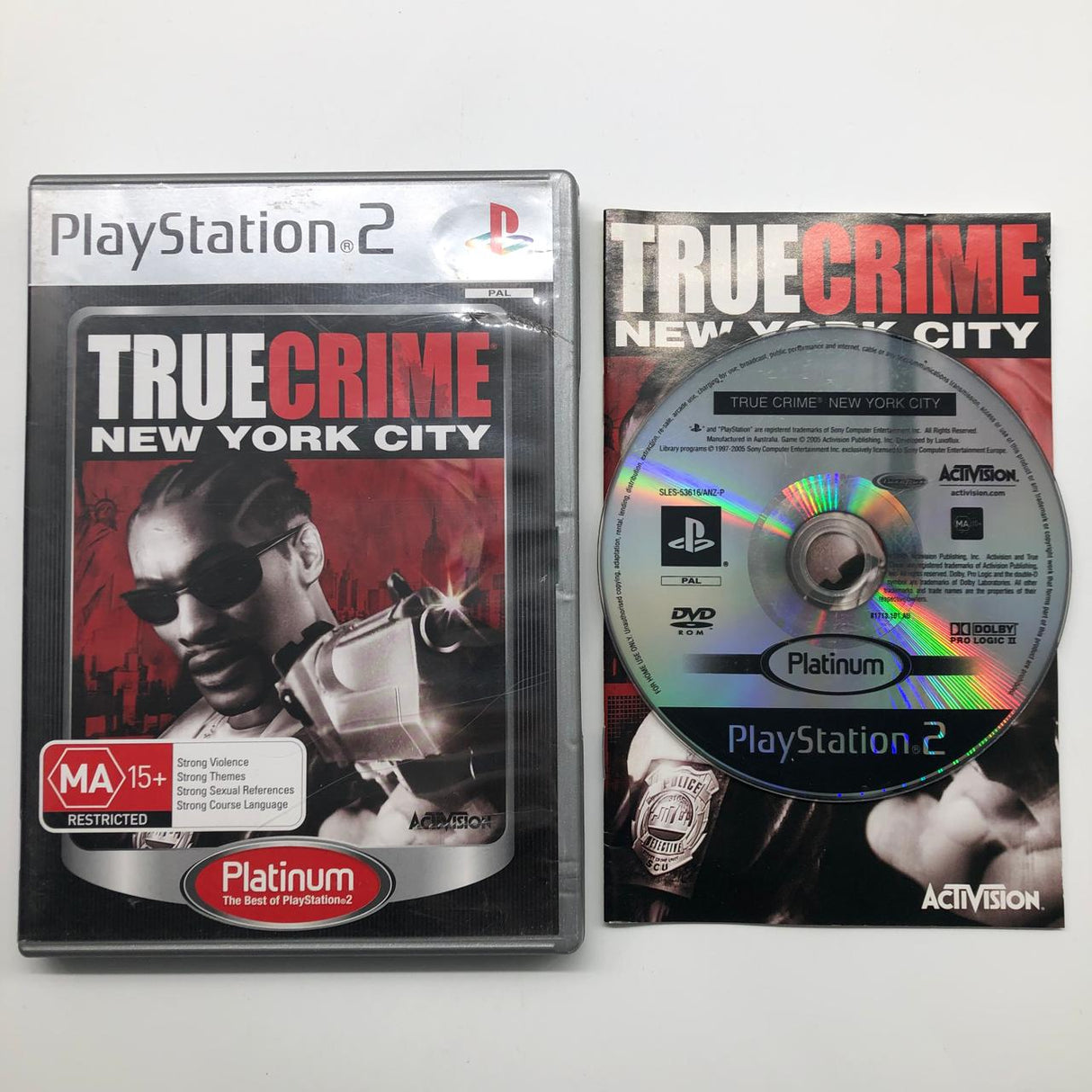 True Crime New York City PS2 Playstation 2 Game + Manual PAL