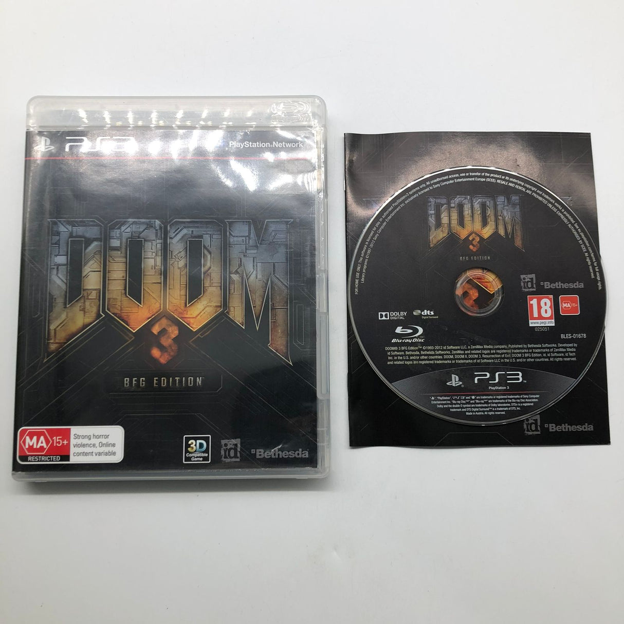 Doom 3 PS3 Playstation 3 Game + Manual 25AU4