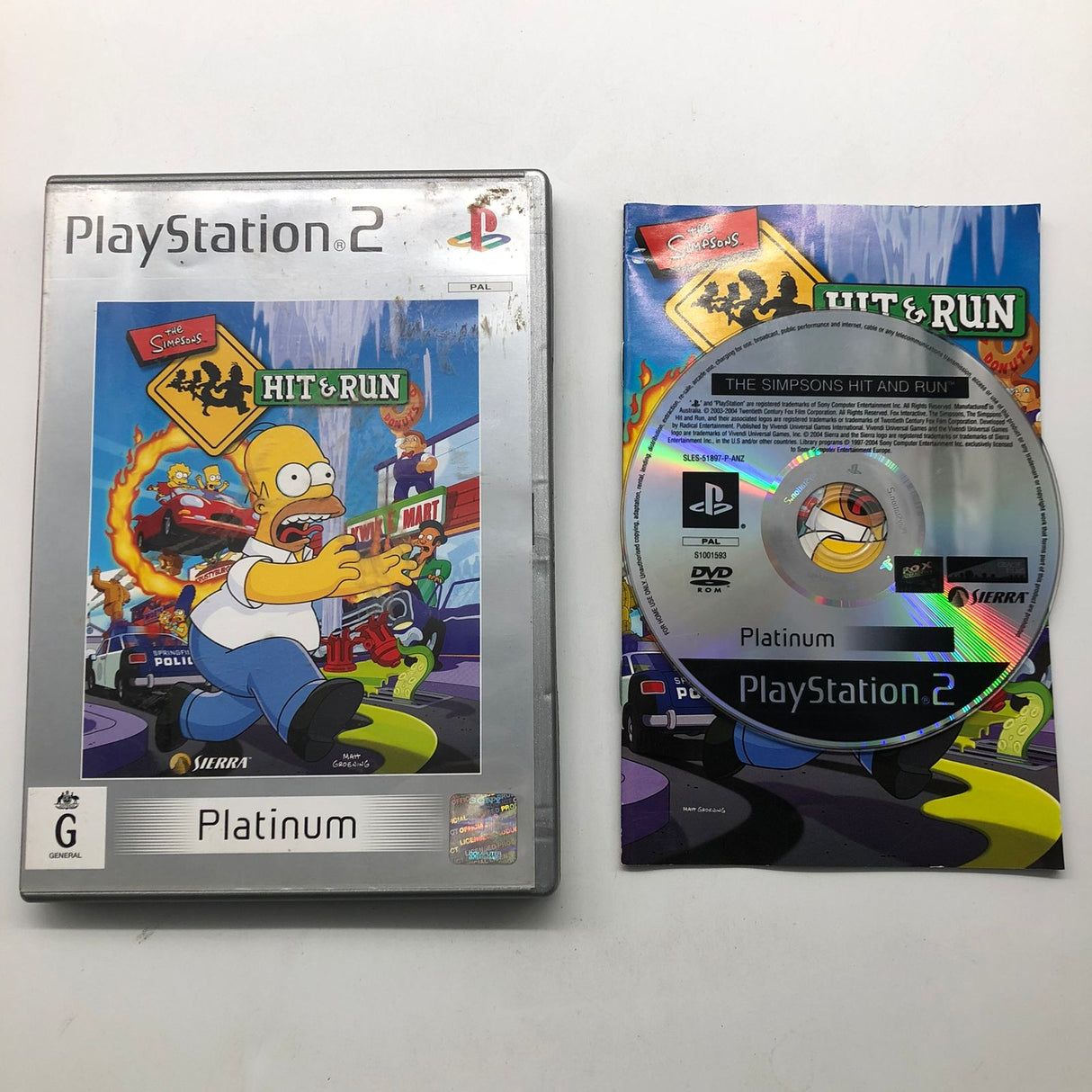 The Simpsons Hit & Run PS2 Playstation 2 Game + Manual PAL 25AU4