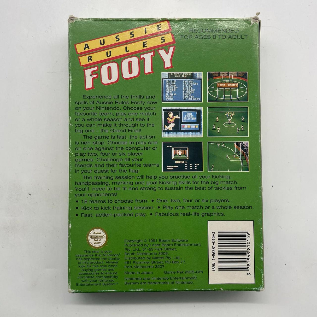 Aussie Rules Footy Nintendo Entertainment System NES Game PAL Boxed