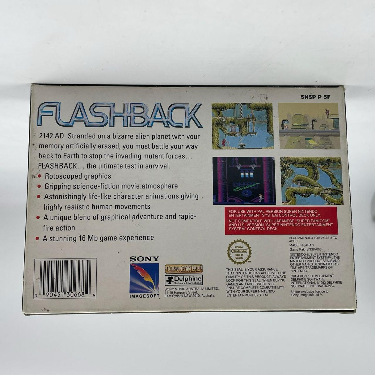 FlashBack Super Nintendo Entertainment System SNES Game PAL Boxed