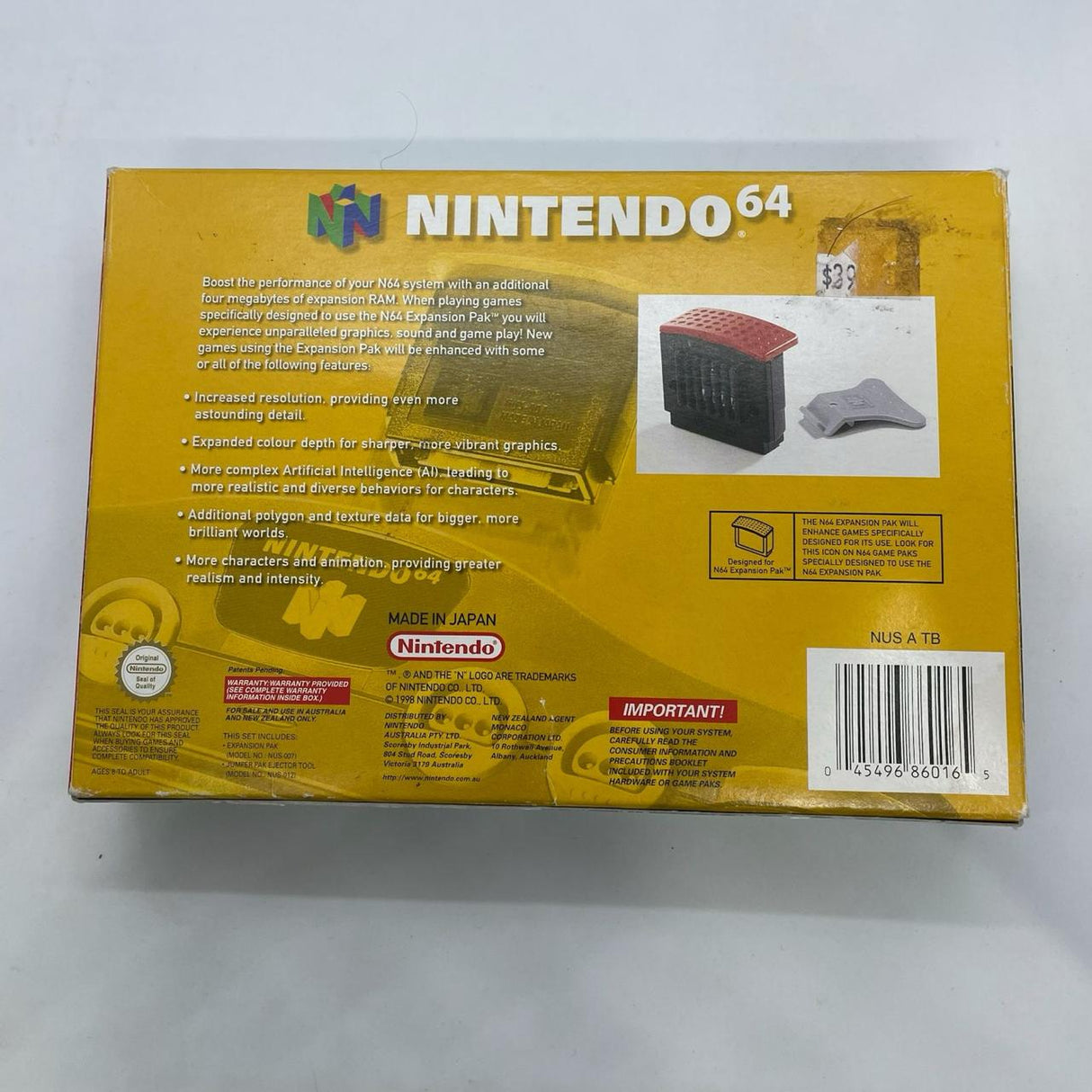 Expansion Pak Nintendo 64 N64 Boxed PAL