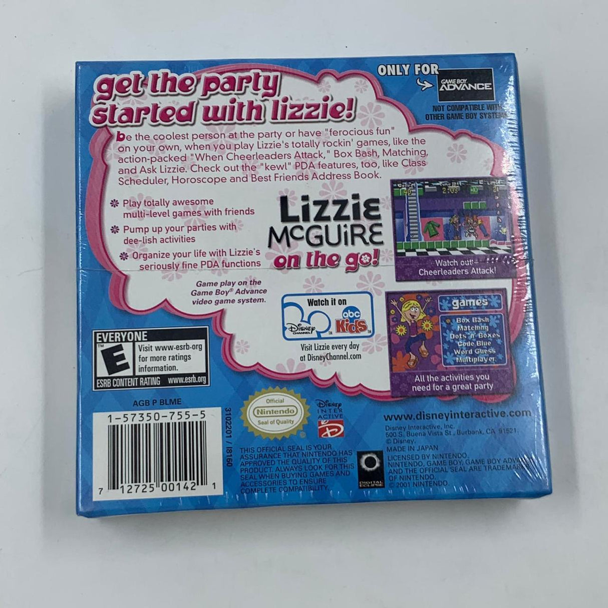 Lizzie Mcguire On The Go Nintendo Gameboy Advance Brand New SEALED