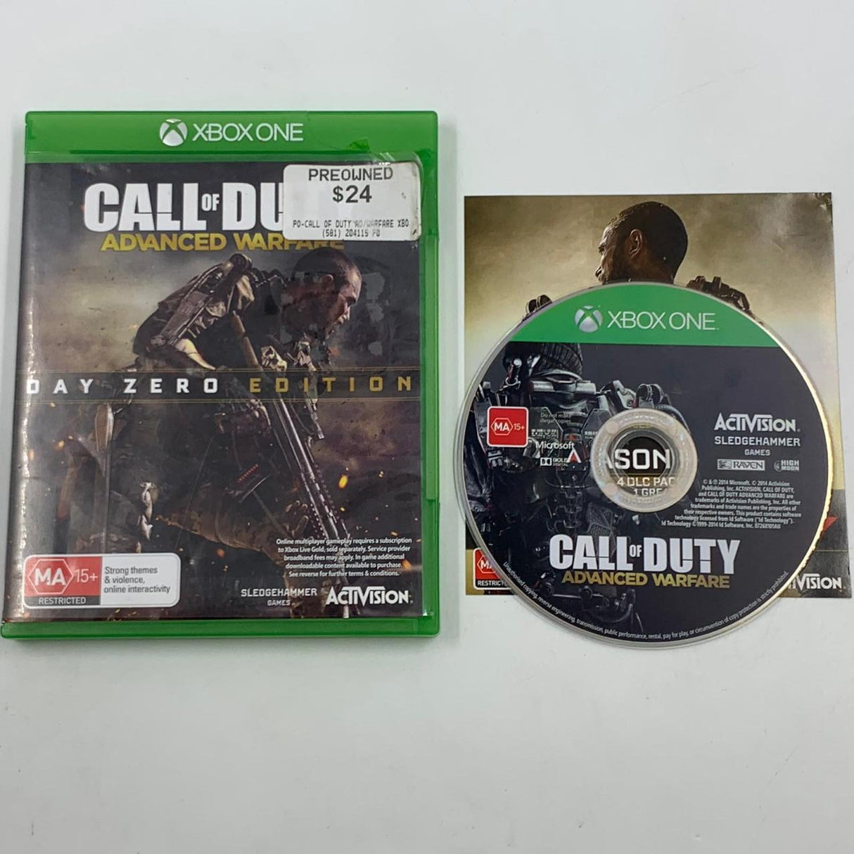 Call Of Duty Advanced Day Zero Edition Warfare  Xbox One Game + Manual