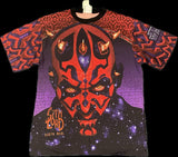 Vtg 90s Star Wars EP 1 DARTH MAUL Sith Lord AOP Movie Tee Adult Large