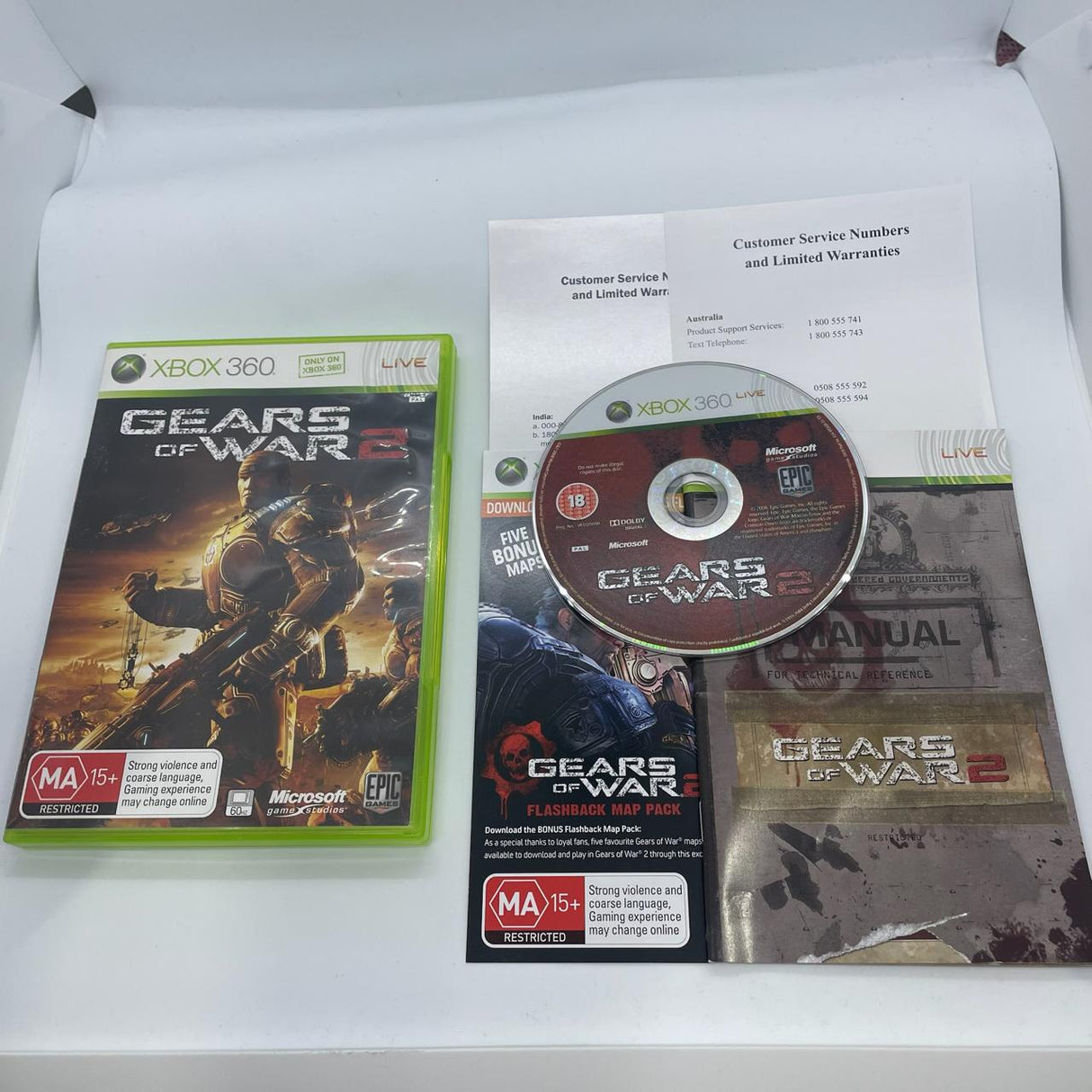 Gears Of War 2 Xbox 360 Game + Manual PAL