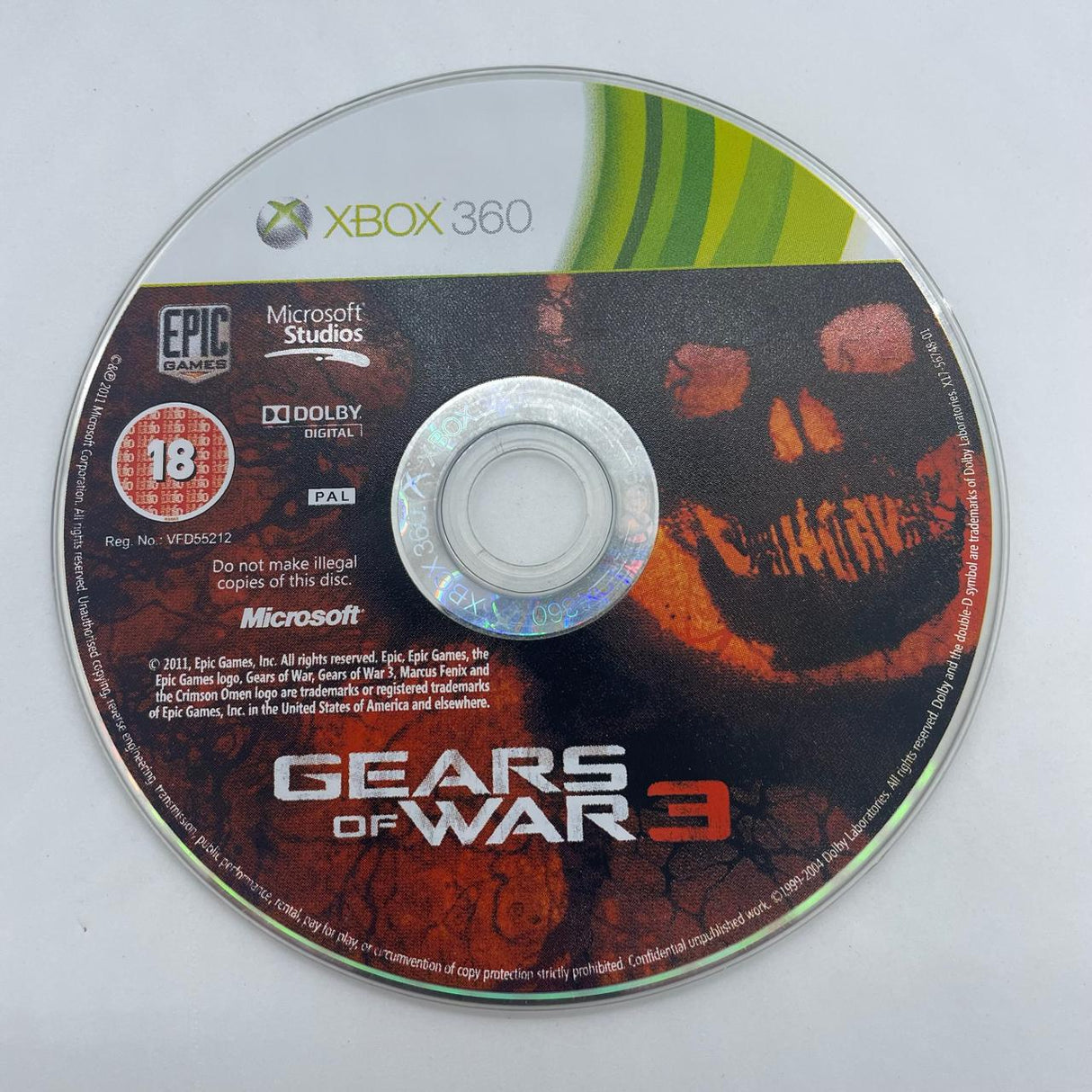 Gears Of War 3 Xbox 360 Game Disc PAL