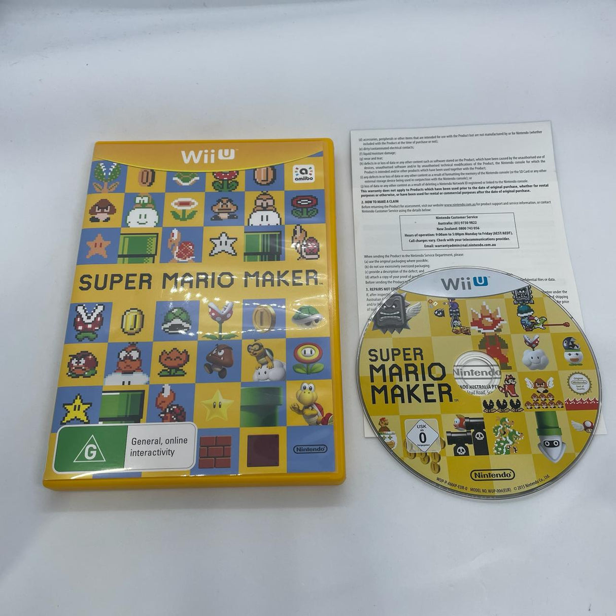 Super Mario Maker Nintendo Wii U Game + Manual PAL