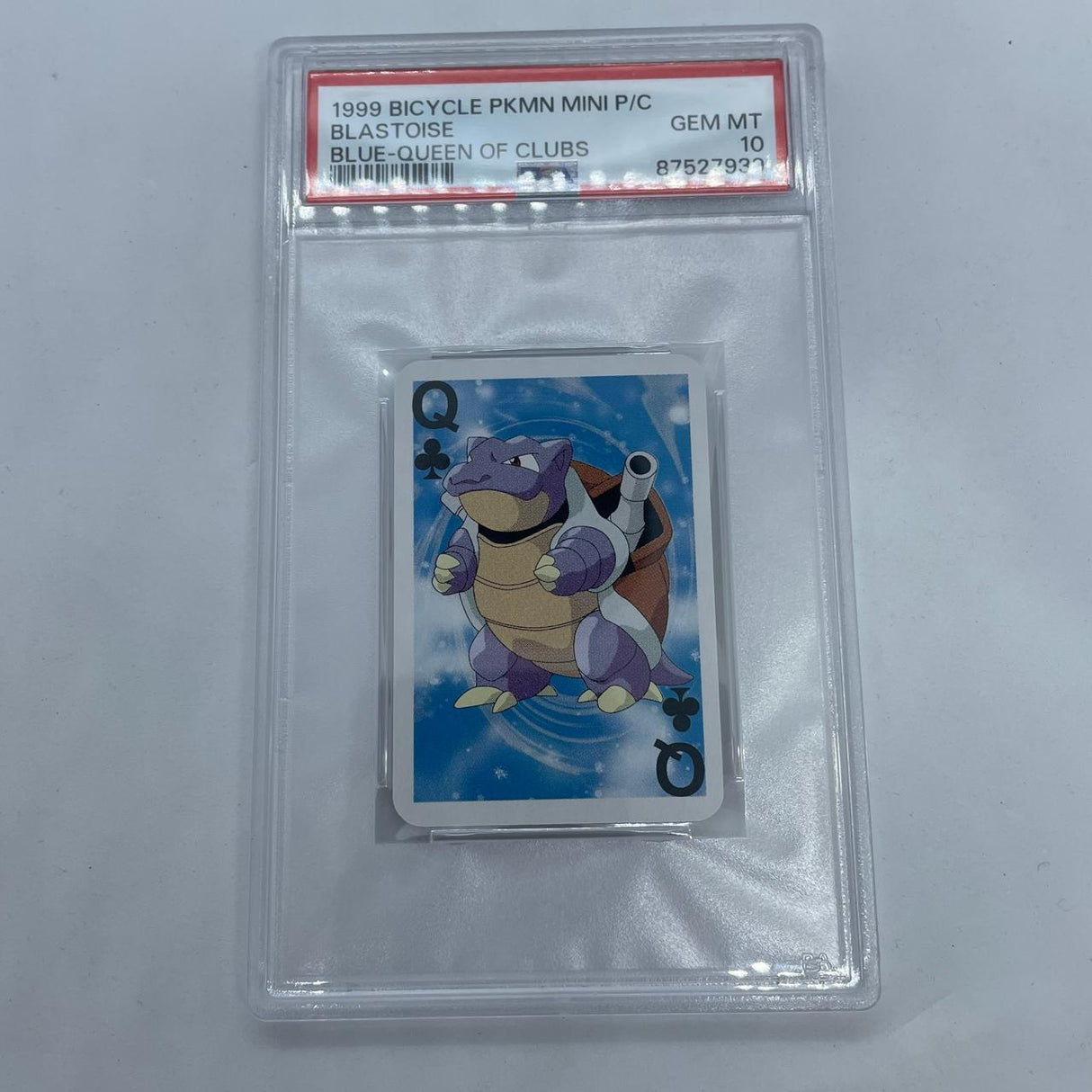 Bicycle Pokemon Mini Poker Playing Cards Blastoise Queen of Clubs PSA 10