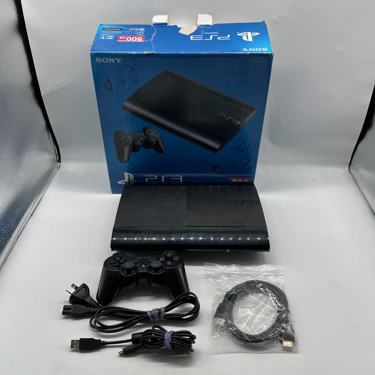 Sony PS3 Playstation 3 500 GB Super Slim Black Console Boxed