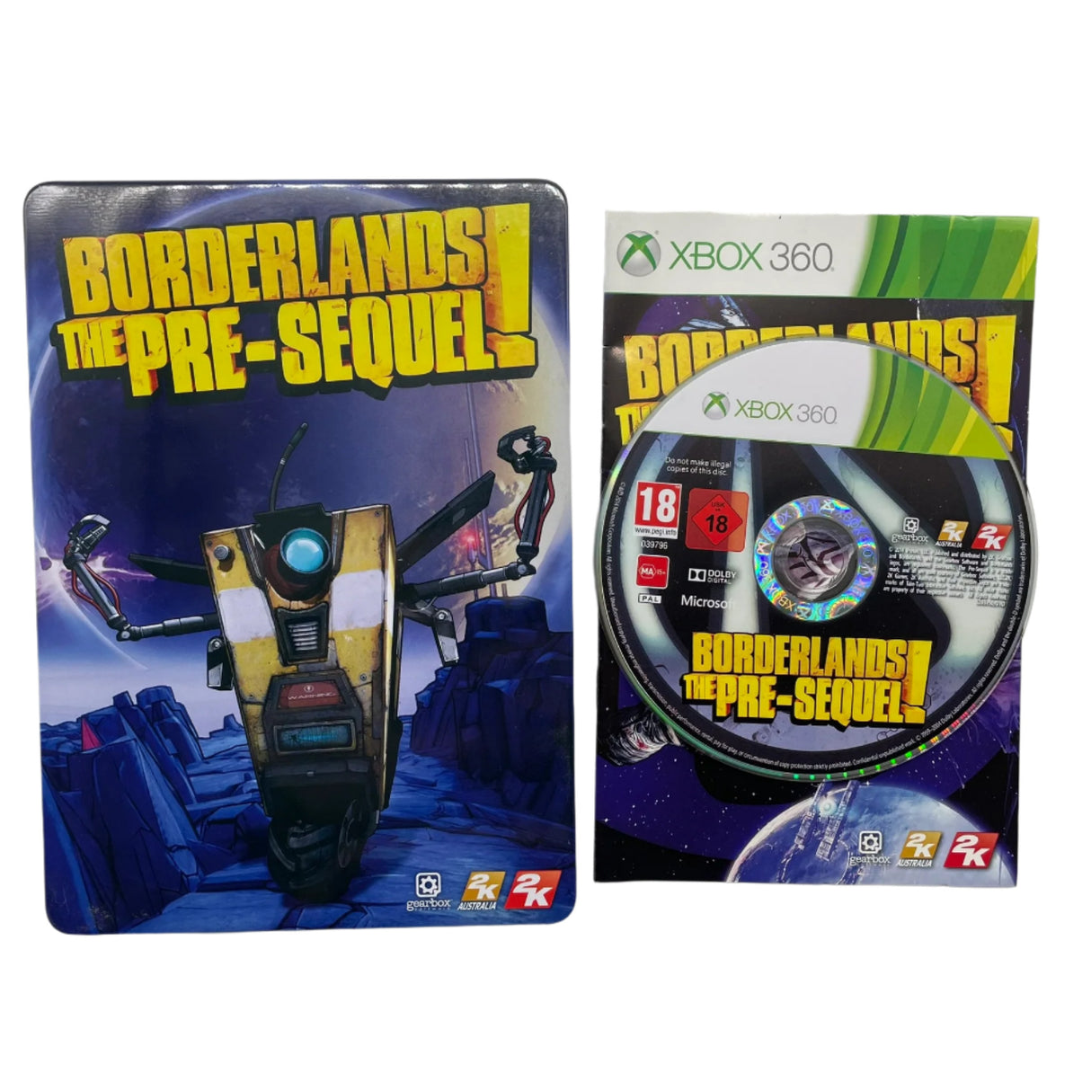 Borderlands The Pre-Sequel Steelbook Xbox 360 Game + Manual PAL