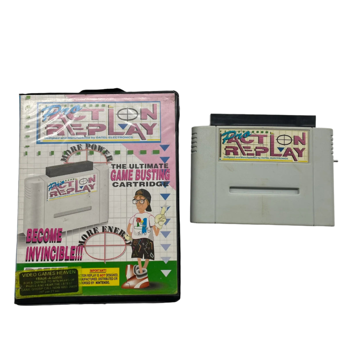 Pro Action Replay SNES Game Busting Cheat Cartridge