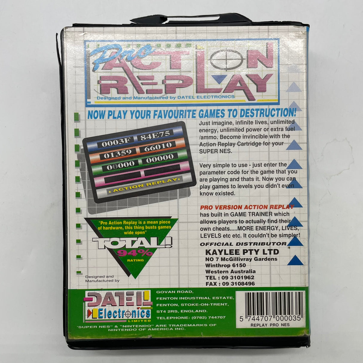 Pro Action Replay SNES Game Busting Cheat Cartridge