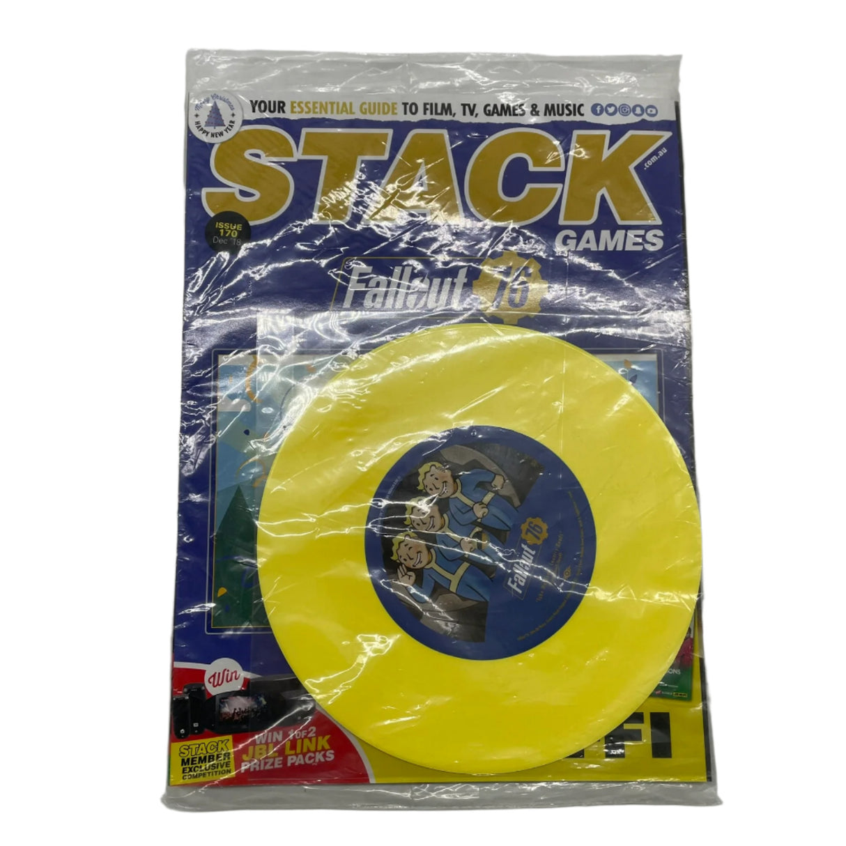 Fallout 76 Yellow Coloured Vinyl Record 7" VJB Hi-Fi Stack Magazine