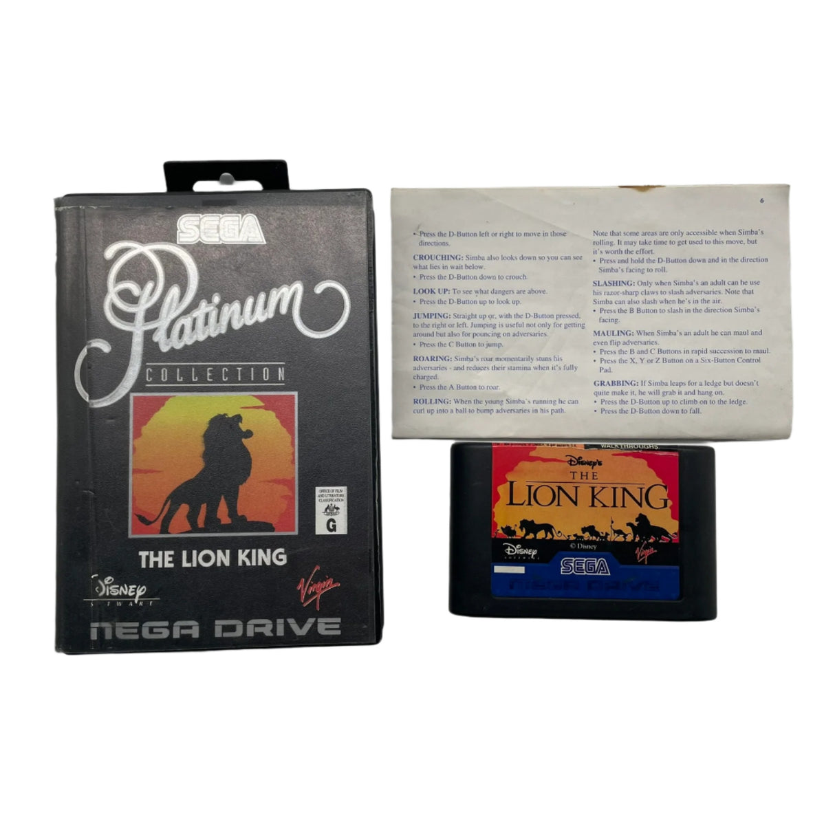 The Lion King Sega Mega Drive Platinum Collection Game + Manual PAL