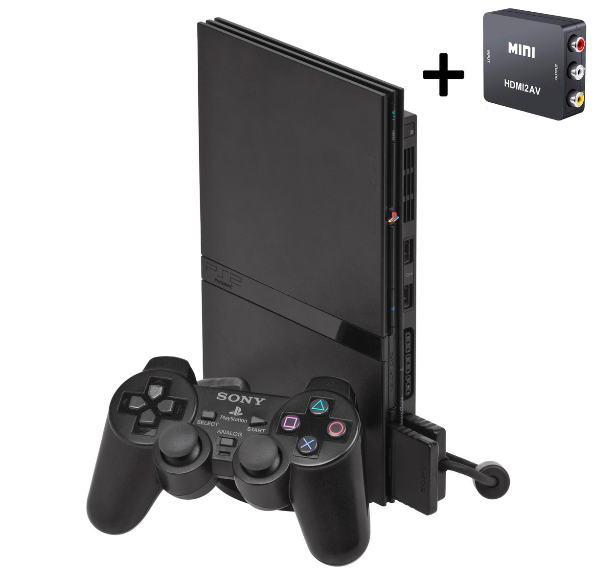 Sony PlayStation 2 Slim (PS2 Slim) Complete Console + HDMI Convertor