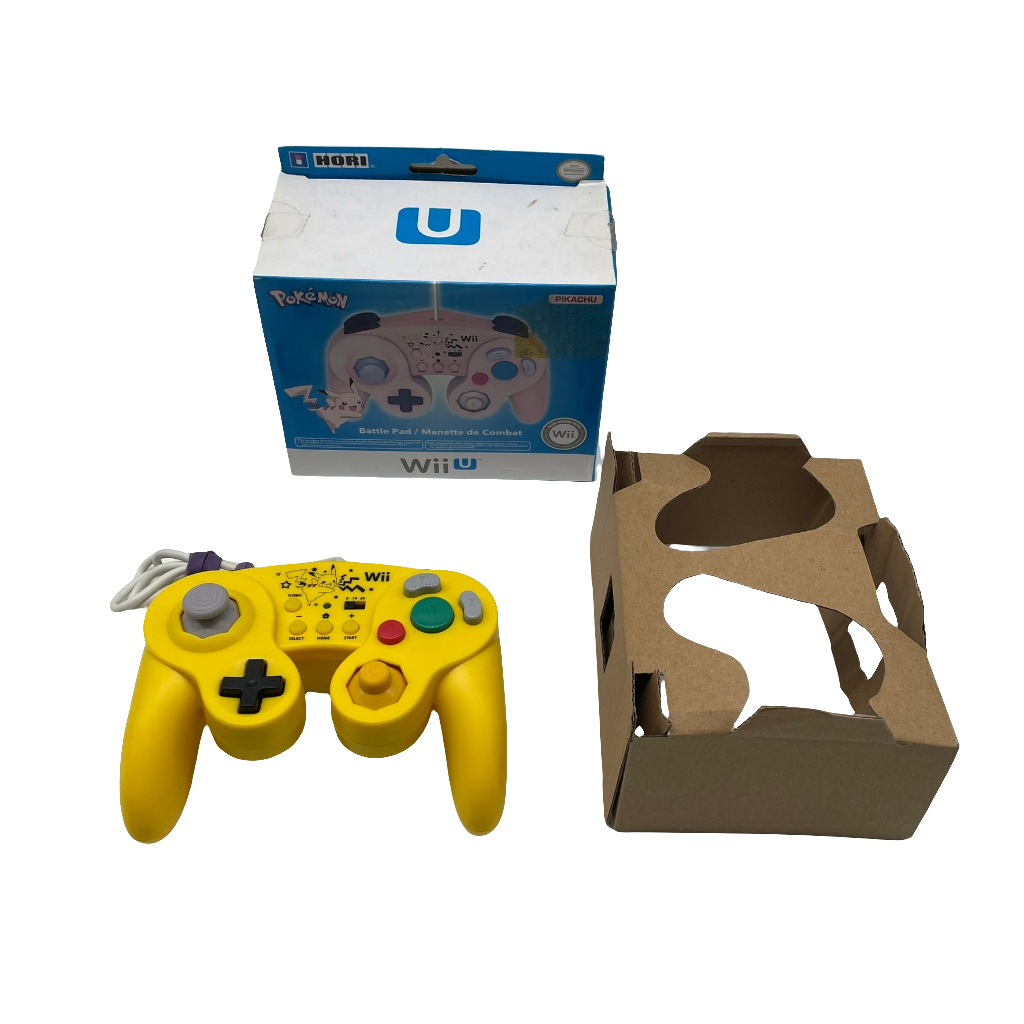 HORI Nintendo Wii U GameCube Controller Battle Pad Pokemon Pikachu Yellow Boxed