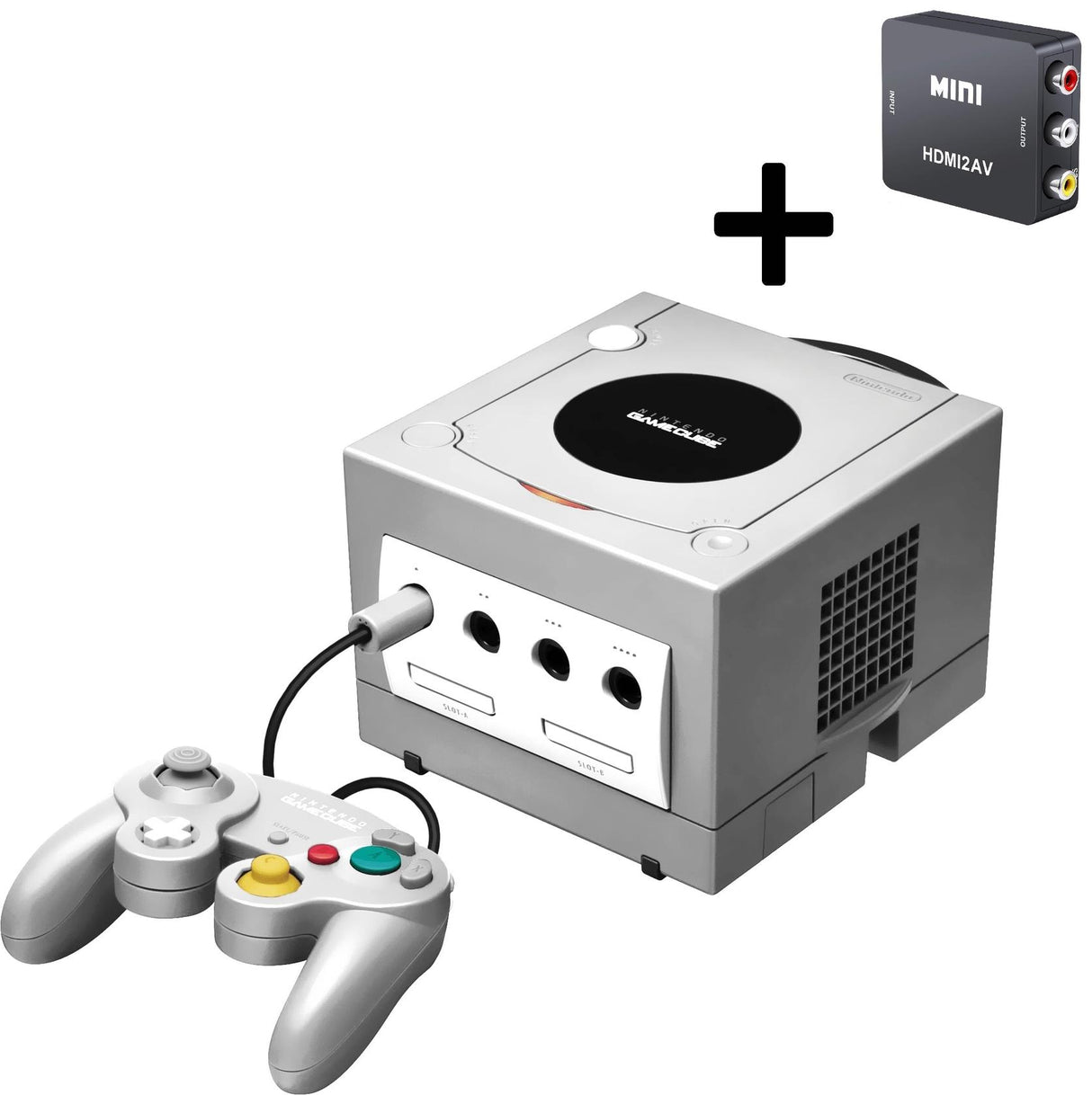 Nintendo GameCube Complete Platinum Silver Console (NTSC-J) + HDMI Convertor