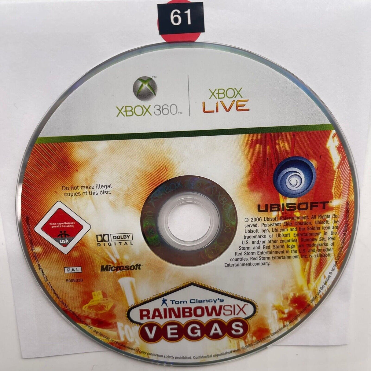 Tom Clancy’s Rainbow Six Vegas Xbox 360 Game Disc Only - Trippy Trades 