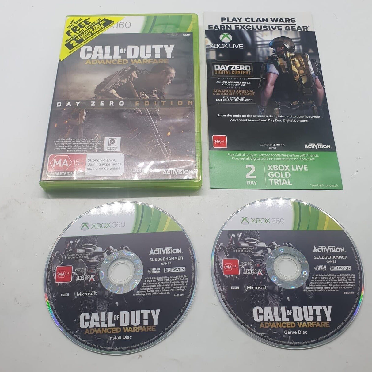 Call Of Duty Advanced Warfare Day Zero Edition Xbox 360 Game + Manual PAL - Trippy Trades 