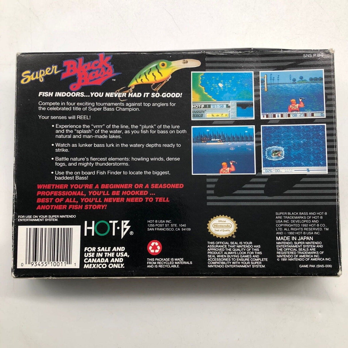 Super Black Bass Super Nintendo SNES Game Boxed + NTSC U/C Manual r17 - Trippy Trades 