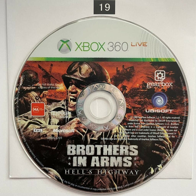 Brothers In Arms hell's highway Xbox 360 Game Disc Only - Trippy Trades 