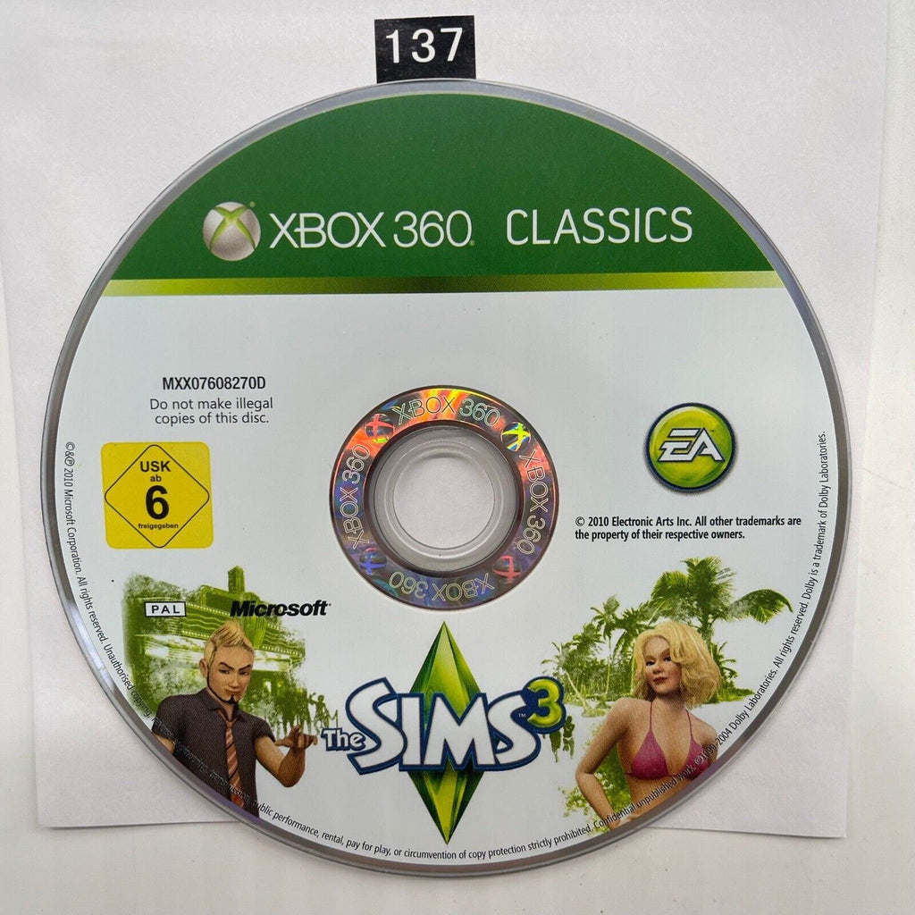 The Sims 3 Xbox 360 Game Disc Only