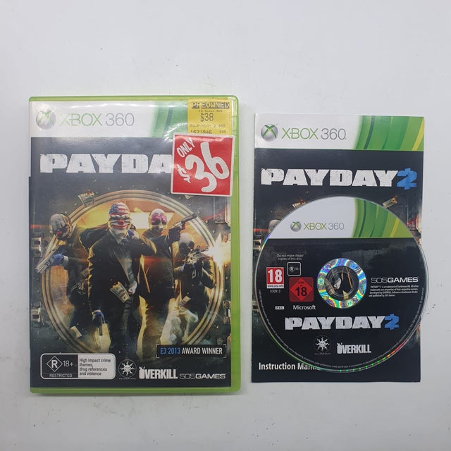 Payday 2 II Xbox 360 Game + Manual PAL - Trippy Trades 