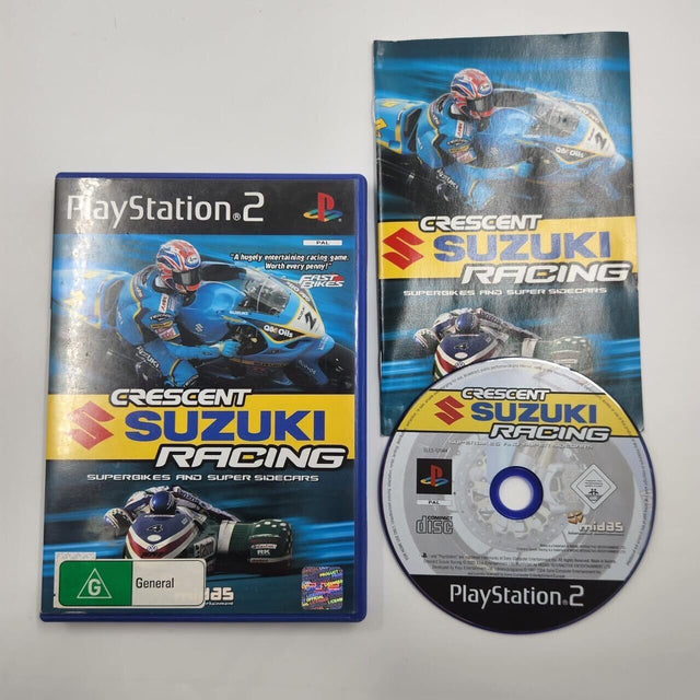 Crescent Suzuki Racing PS2 Playstation 2 Game + Manual PAL - Trippy Trades 