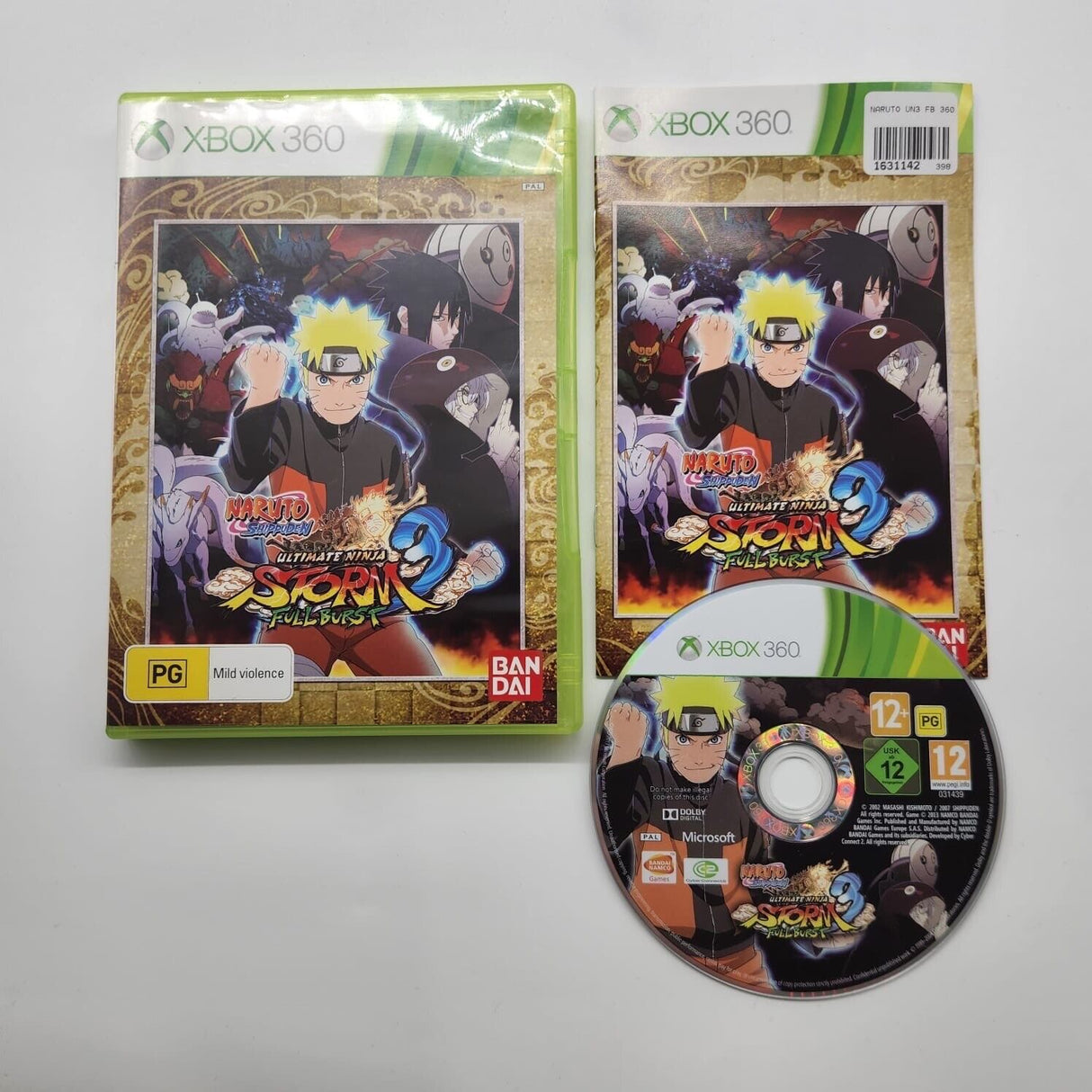 Naruto Shippuden Ultimate Ninja Storm 3 Full Burst Xbox 360 Game + Manual PAL - Trippy Trades 