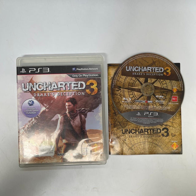 Uncharted 3 III Drake's Deception PS3 Playstation 3 Game + Manual - Trippy Trades 