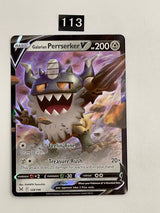 Galarian Perrserker V Pokemon Card 129/196 Lost Origin - Trippy Trades 