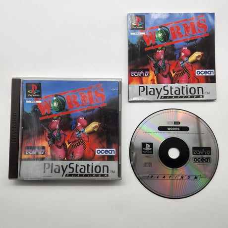 Worms PS1 Playstation 1 Game + Manual PAL 25F4 - Trippy Trades 