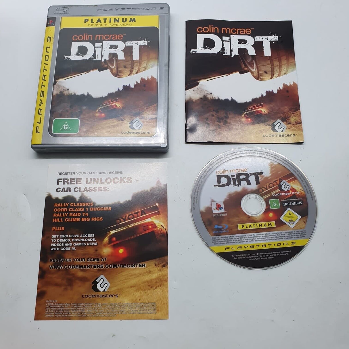 Colin Mcrae Dirt PS3 Playstation 3 Game + Manual 28j4 - Trippy Trades 