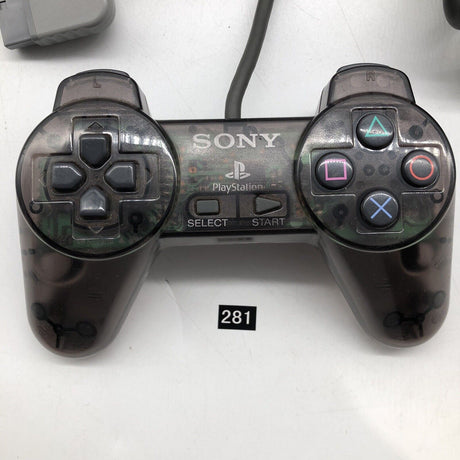 Sony PlayStation 1 PS1 Controller Genuine - Clear Black Limited Edition - Trippy Trades 