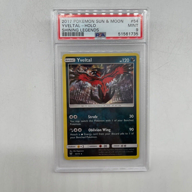 Yveltal Pokemon Card 54/73 Shining Legends Graded PSA 9 - Trippy Trades 