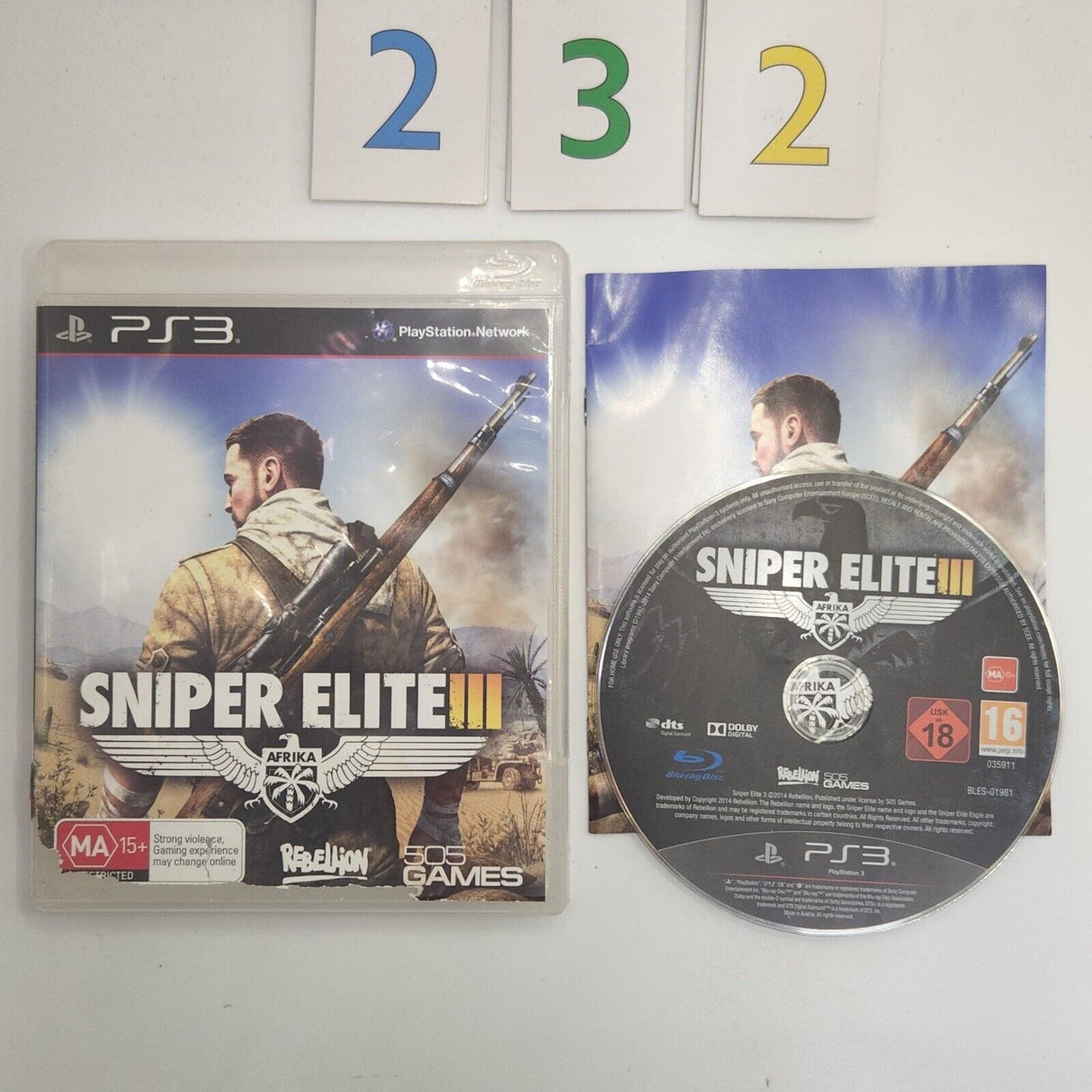 Sniper Elite III 3 PS3 Playstation 3 Game + Manual o232